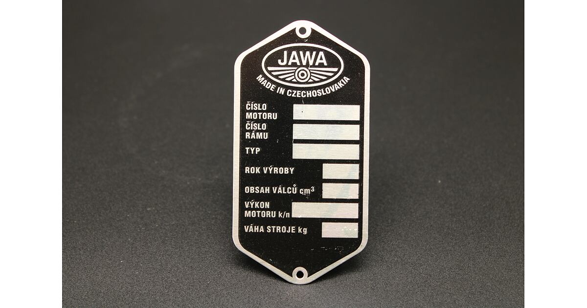 Production Plate Blank Jawa Panelka Printed Style