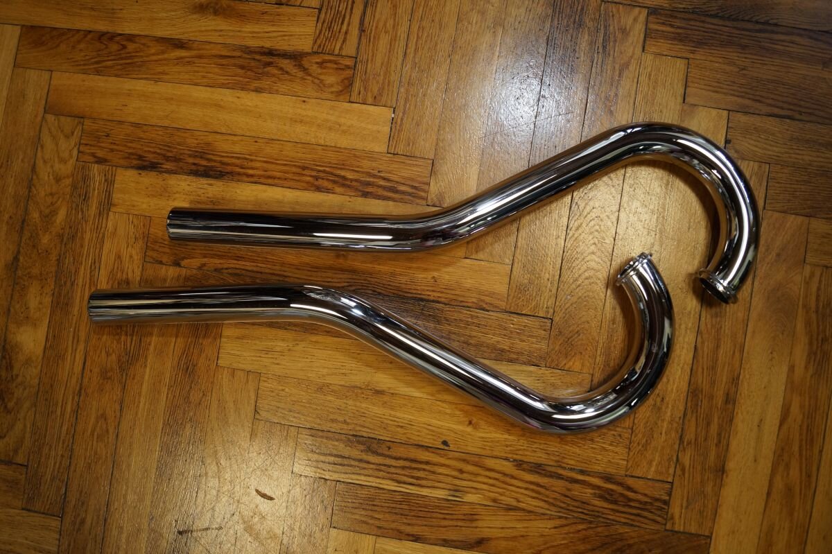 Exhaust manifold elbows Jawa 250 Pérák, competition version, Czech-made