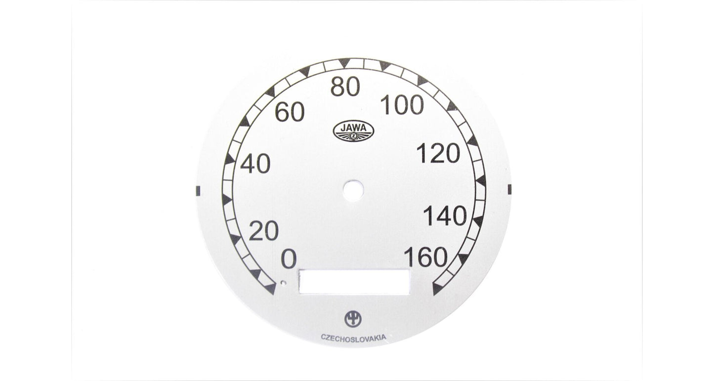 Speedometer dial Jawa Pérák Ogar up to 160km/h (zbrojovka)