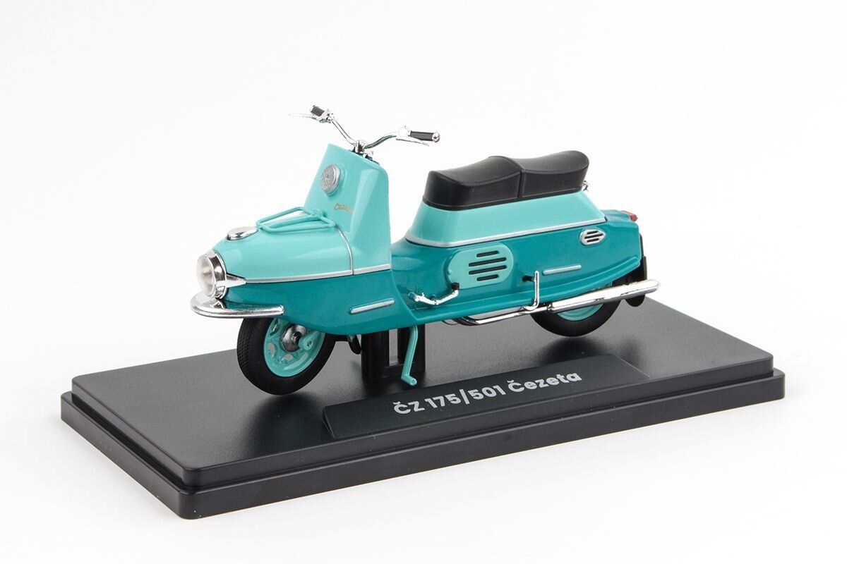 Model motorcycle scooter ČZ 175/501 Turquoise Dark/Turquoise