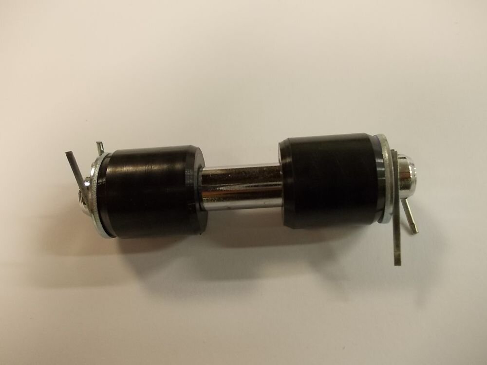Pin + bushings for front seat spring Jawa Pérák, black nylon