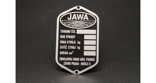 Production plate Jawa Perak 250 Zbrojovka 5 lines, blank, etched
