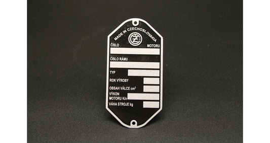 ČZ type plate, etched, long line