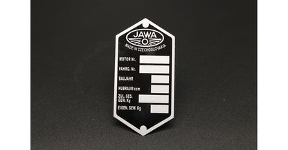 Production Plate Jawa Panelka German Version Printed