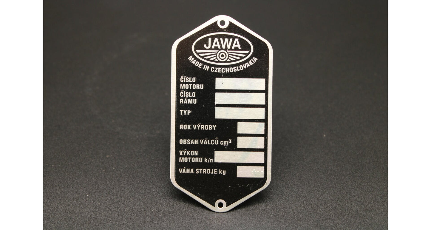 Production Plate Blank Jawa Panelka Printed Style