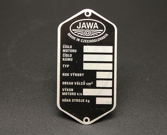 Production Plate Blank Jawa Panelka Printed Style