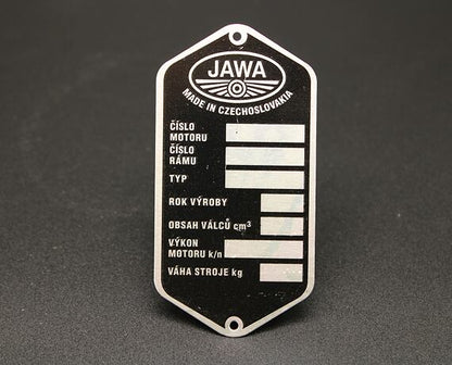 Production Plate Blank Jawa Panelka Printed Style