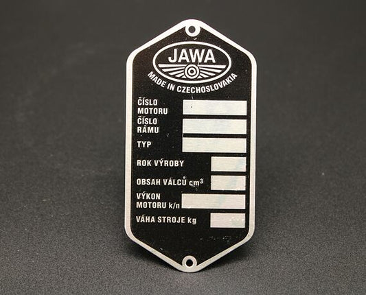 Production Plate Blank Jawa Panelka Printed Style