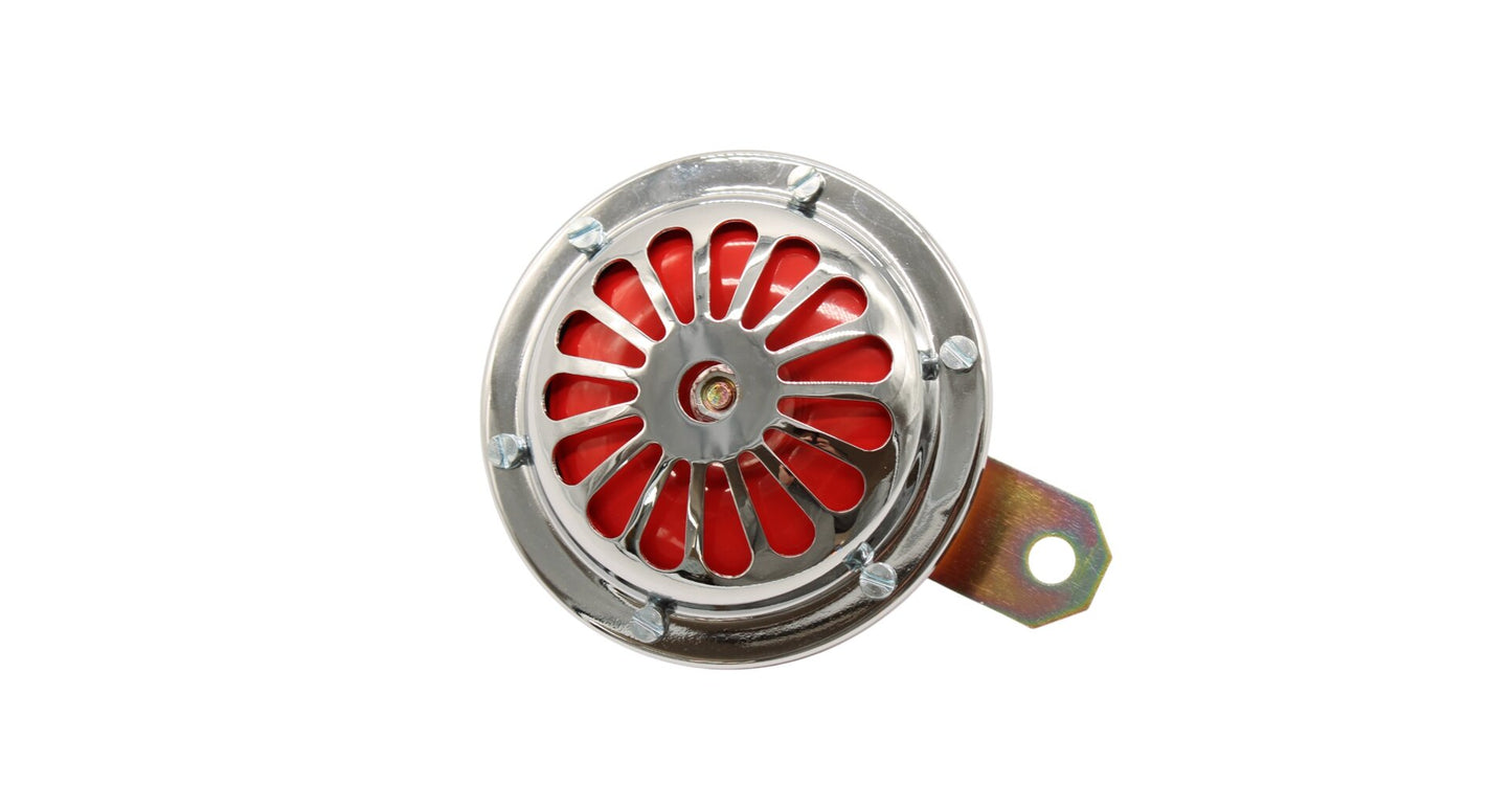 Horn Jawa Perak, red with chrome grille, 12V daisy
