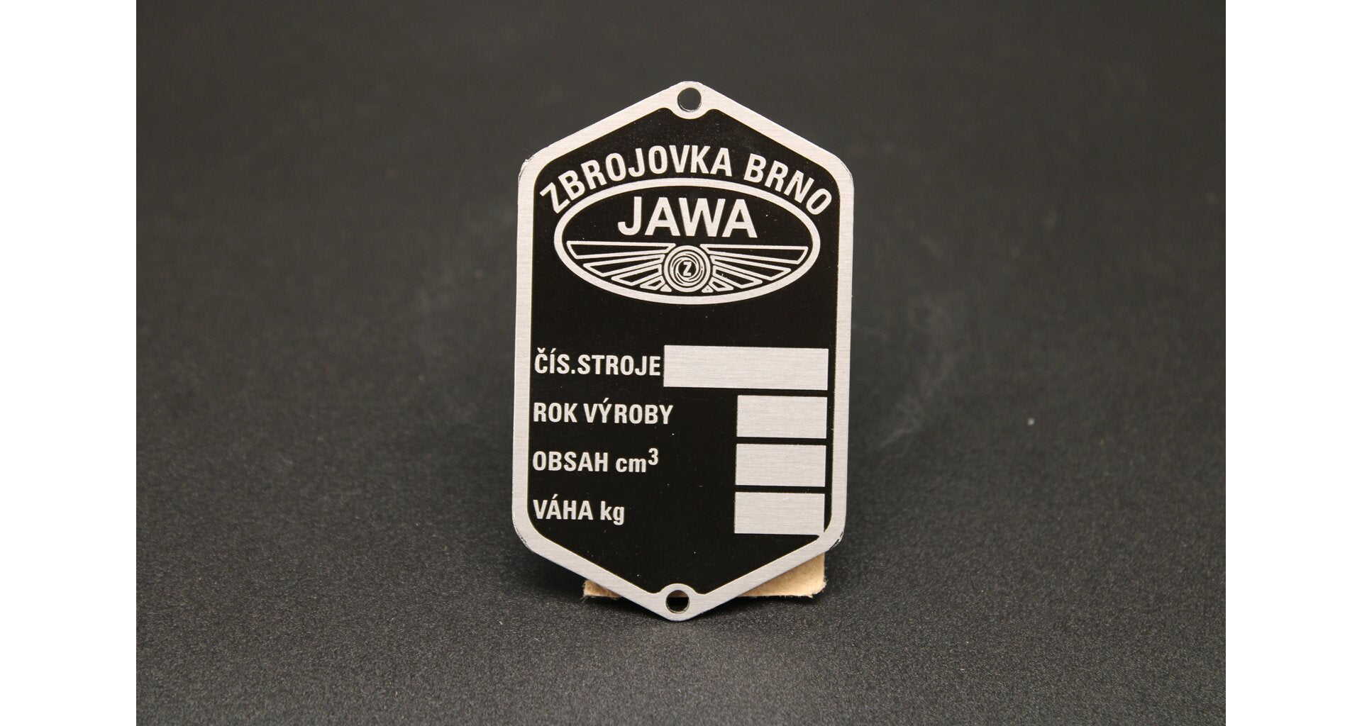 Production plate Jawa 250 Perak Zbrojovka, blank, printed