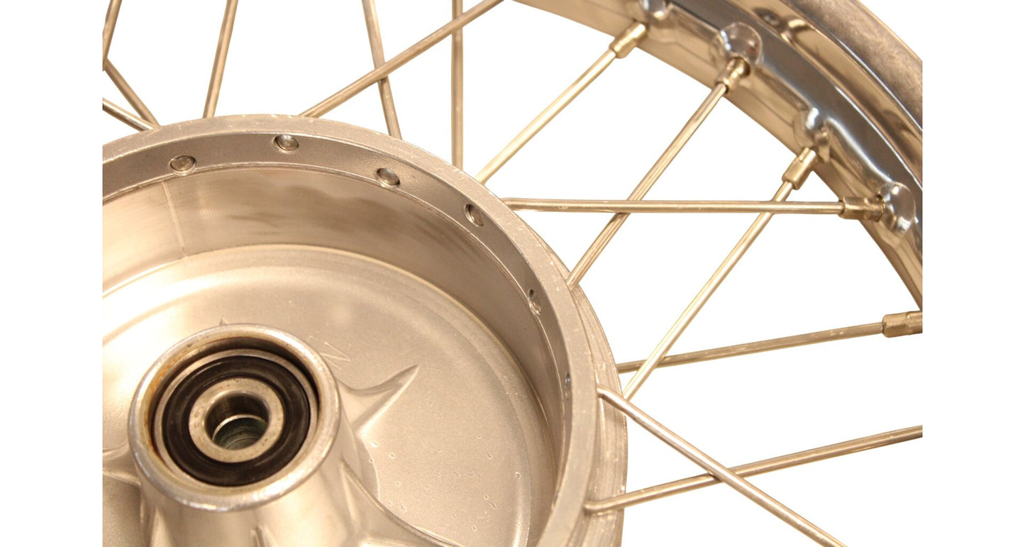 Wheel Jawa Sport 19", stainless spokes, chemically polished, outer brake plate