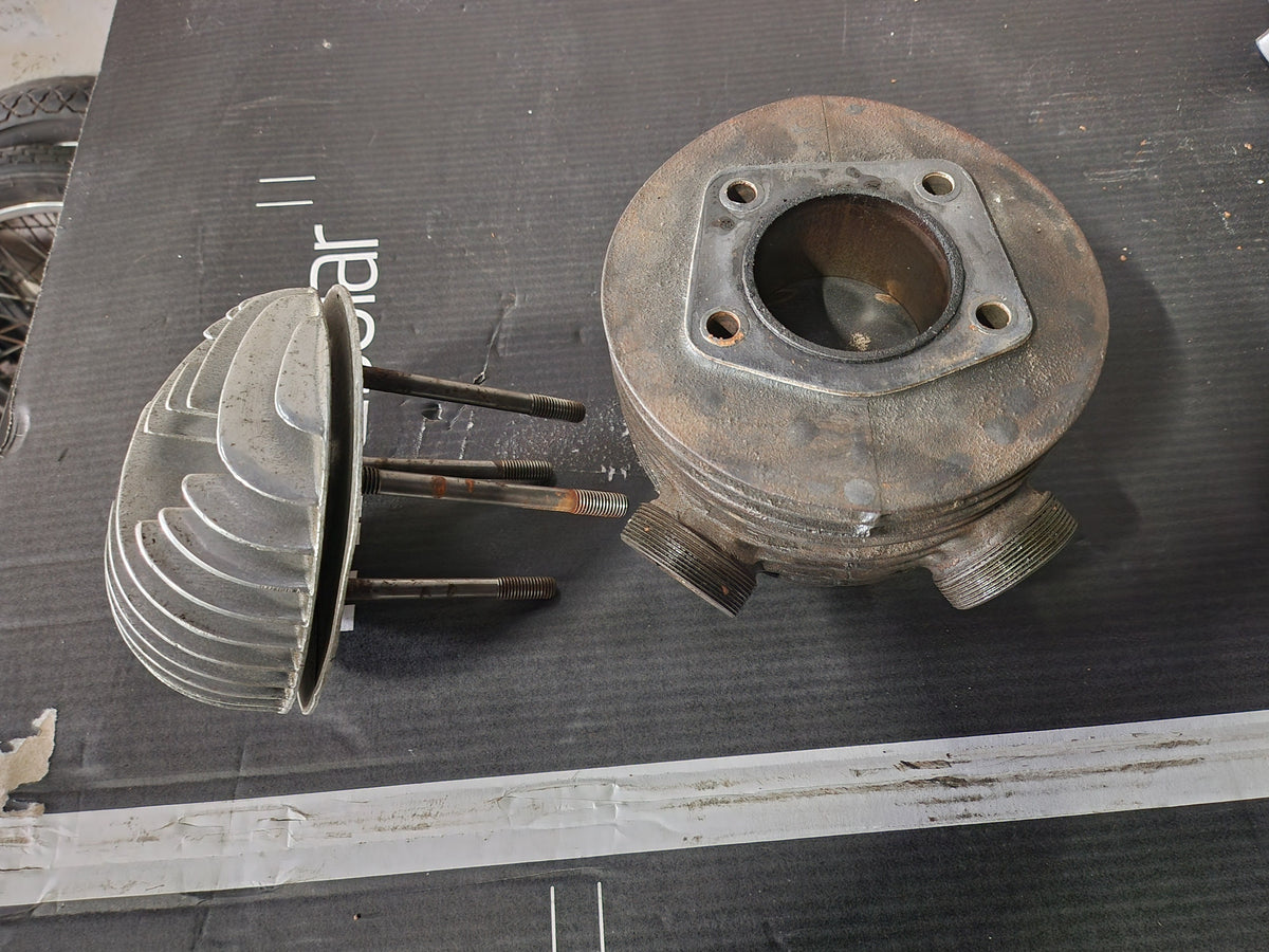 Jawa 353 head, Cylinder with Almet 0.75 piston,studds, clutch and magnet cover- used