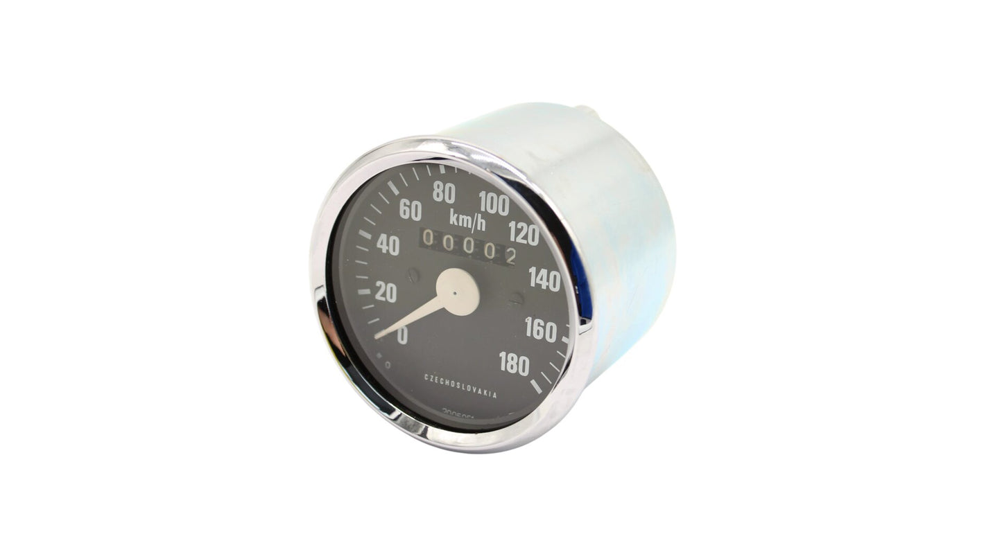 Refurbished speedometer Jawa 350 chrome bezel, white needle