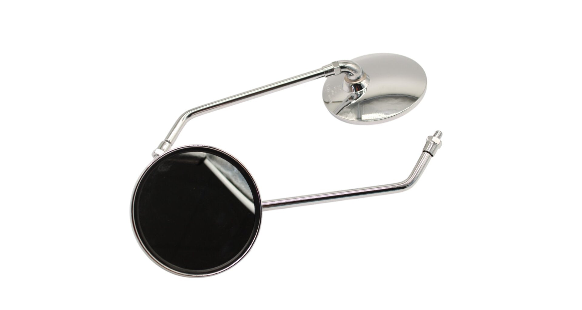 Chrome Round Mirrors for Handlebars M8x1,25P pair TWN