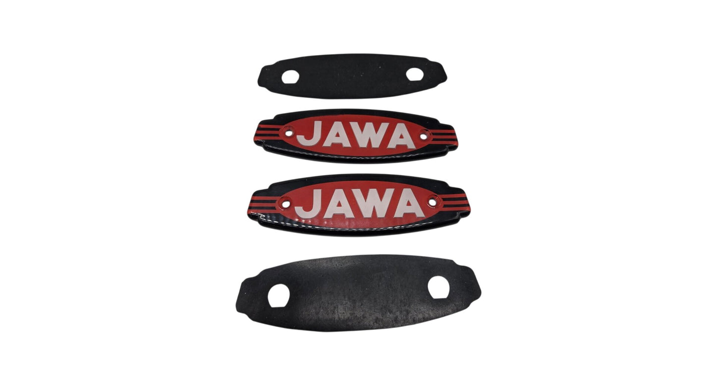 Znaky nádrže + gumy Jawa 250 592 250/350 Californian pár Profi kvalita
