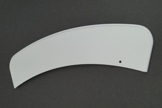 White license plate for front fender with rim, long