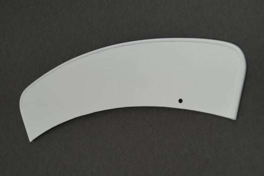 White license plate for front fender with rim, short