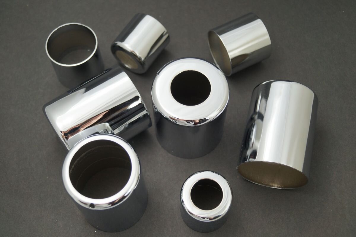Chrome covers for rear shock absorbers Jawa Pérák ČZ C