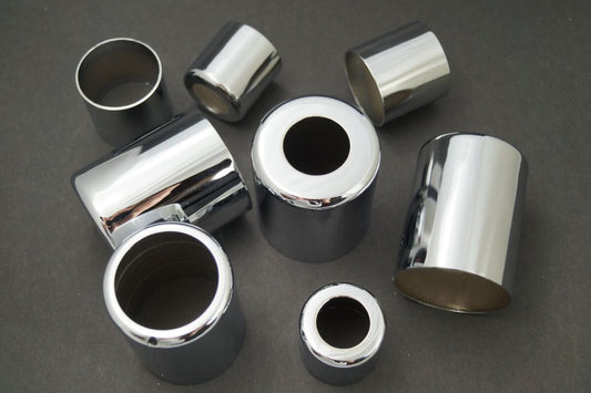 Chrome covers for rear shock absorbers Jawa Pérák ČZ C
