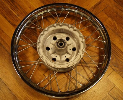 Rebuilt Front Wheel Jawa 250/350 Stainless Chrome