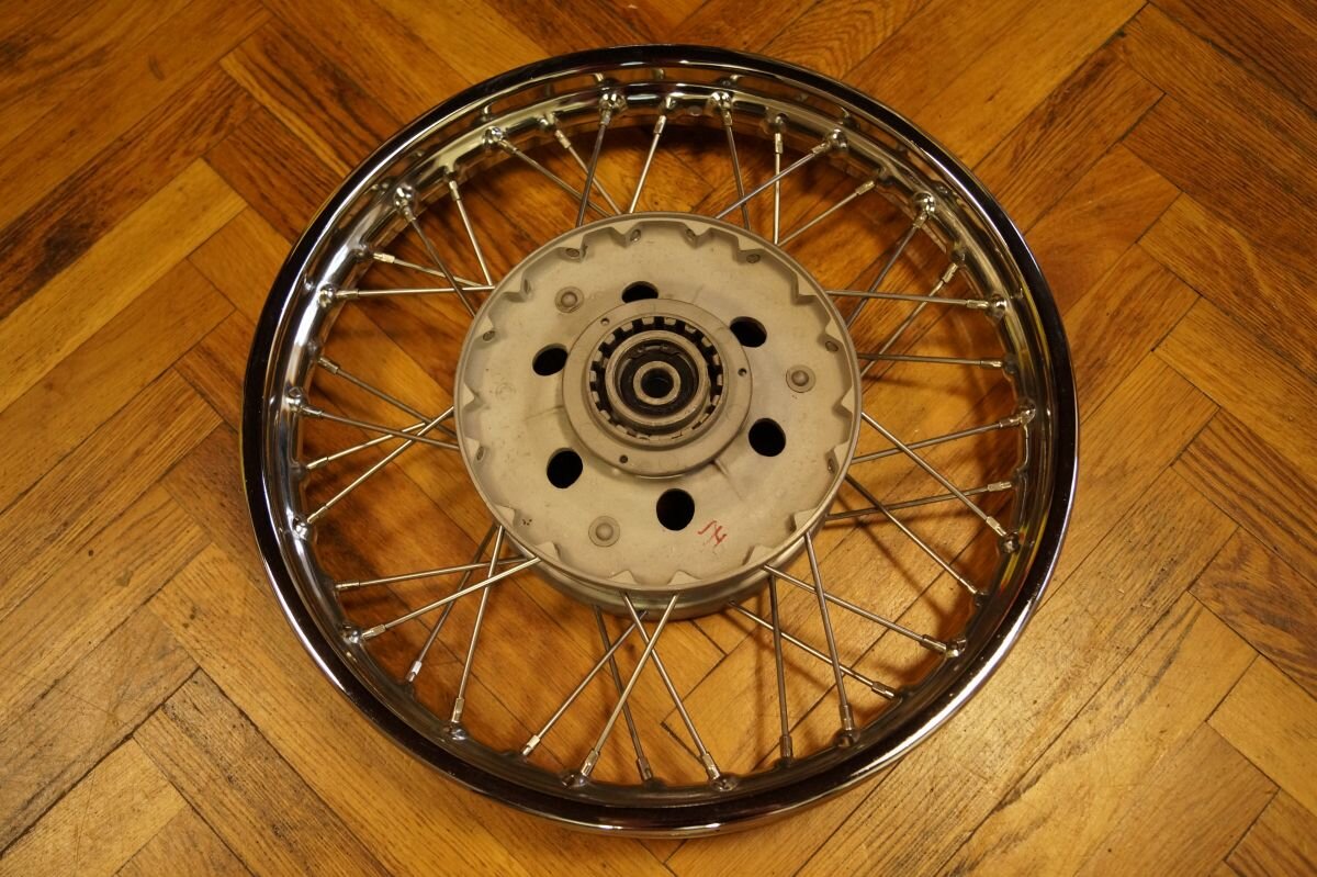 Rebuilt Rear Wheel JAWA 250/350 Swingarm Stainless