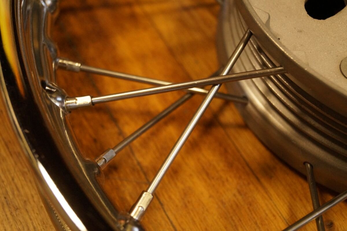 Rebuilt Rear Wheel JAWA 250/350 Swingarm Stainless
