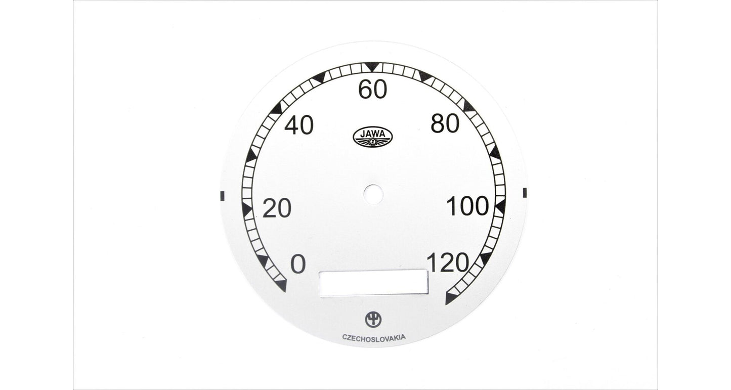Speedometer dial Jawa Pérák zbrojovka up to 120km/h