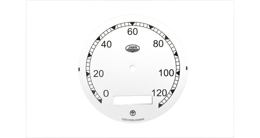 Speedometer dial Jawa Pérák zbrojovka up to 120km/h