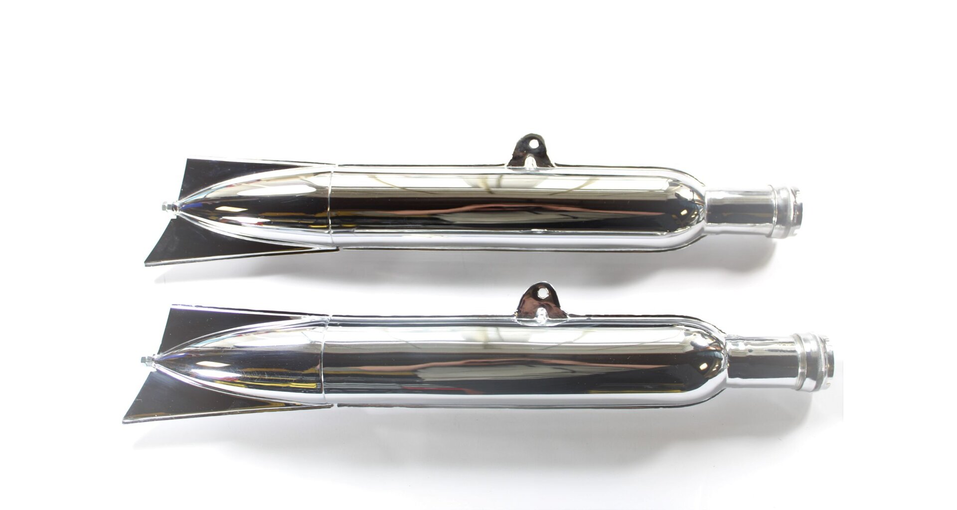 Fishtail exhausts Jawa Pérák, nut-mounted version