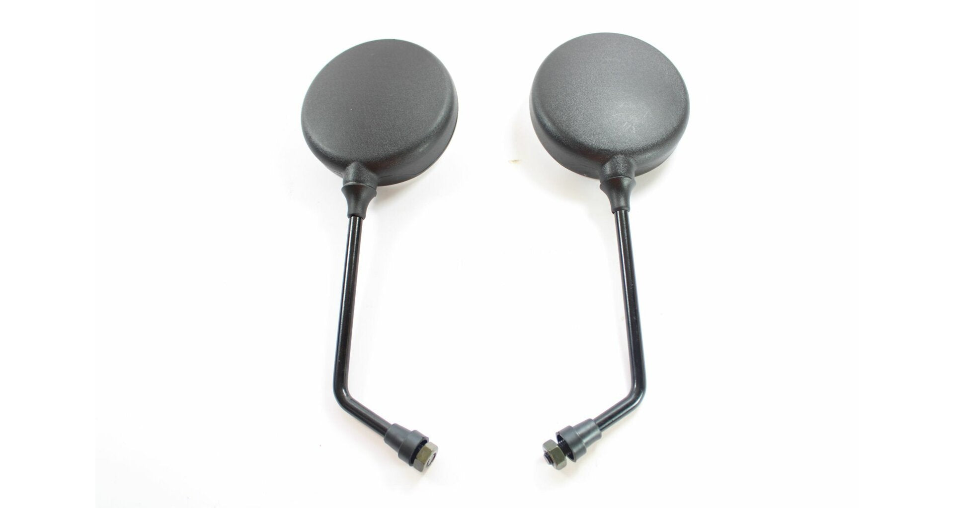 Black Round Mirrors for Handlebars M10 pair TWN