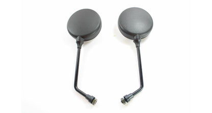 Black Round Mirrors for Handlebars M10 pair TWN