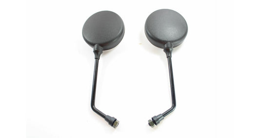Black Round Mirrors for Handlebars M10 pair TWN