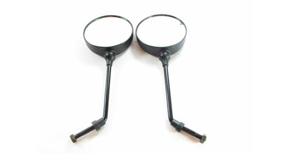 Black Round Mirrors for Handlebars M10 pair TWN