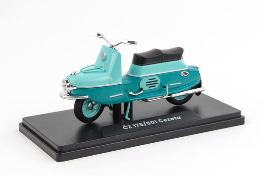 Model motorcycle scooter ČZ 175/501 Turquoise Dark/Turquoise
