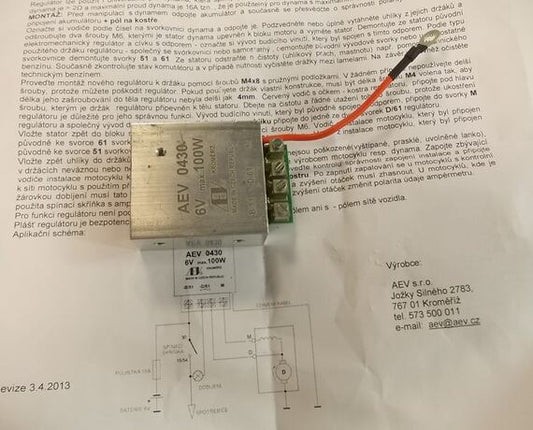Electronic Voltage Regulator AEV 6V 100W Positive